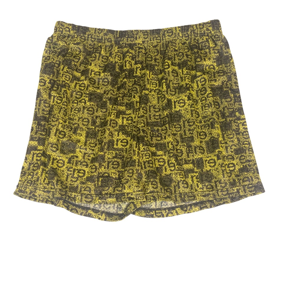 Reinc Mens Mesh Athletic Shorts Lime Green Black Graphic Print Size XXL